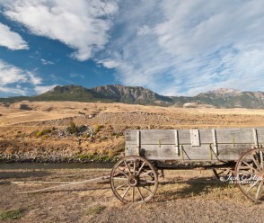 Old-time wagon in Montana